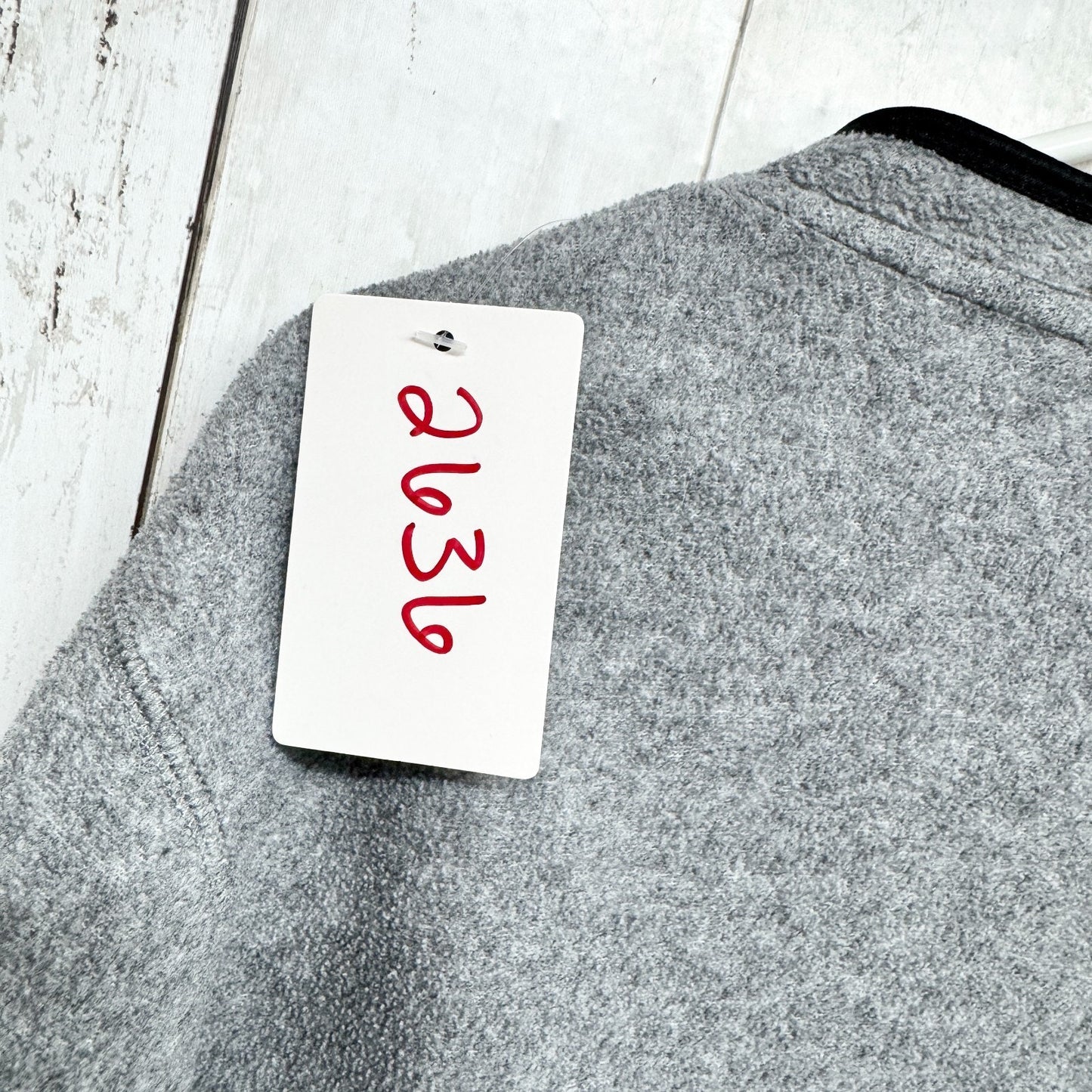 Vtg Red Oak Sweater Women Size Large Gray Fleece VA Tech V-Neck Long Sleeve