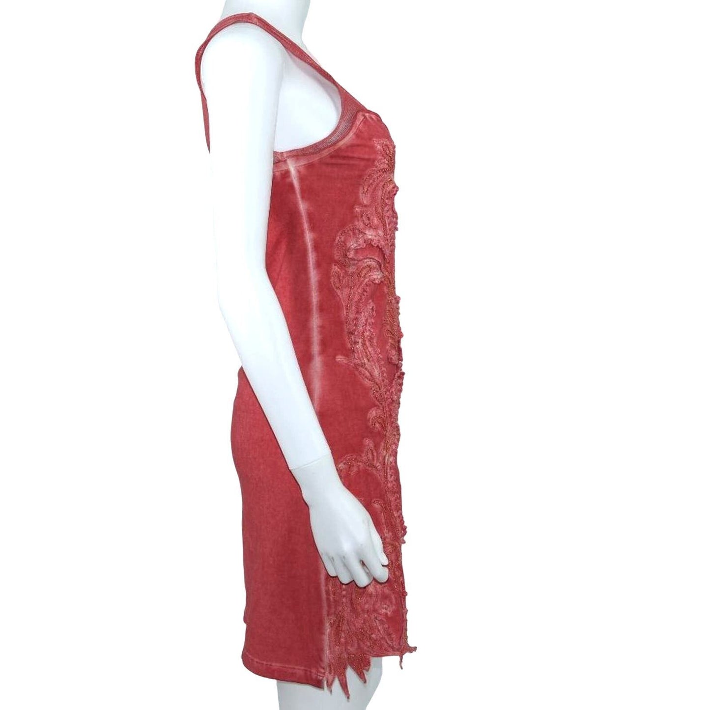 Free People Pink Mesh Beaded Boho Butterfly V Neck Mini Dress Size Small
