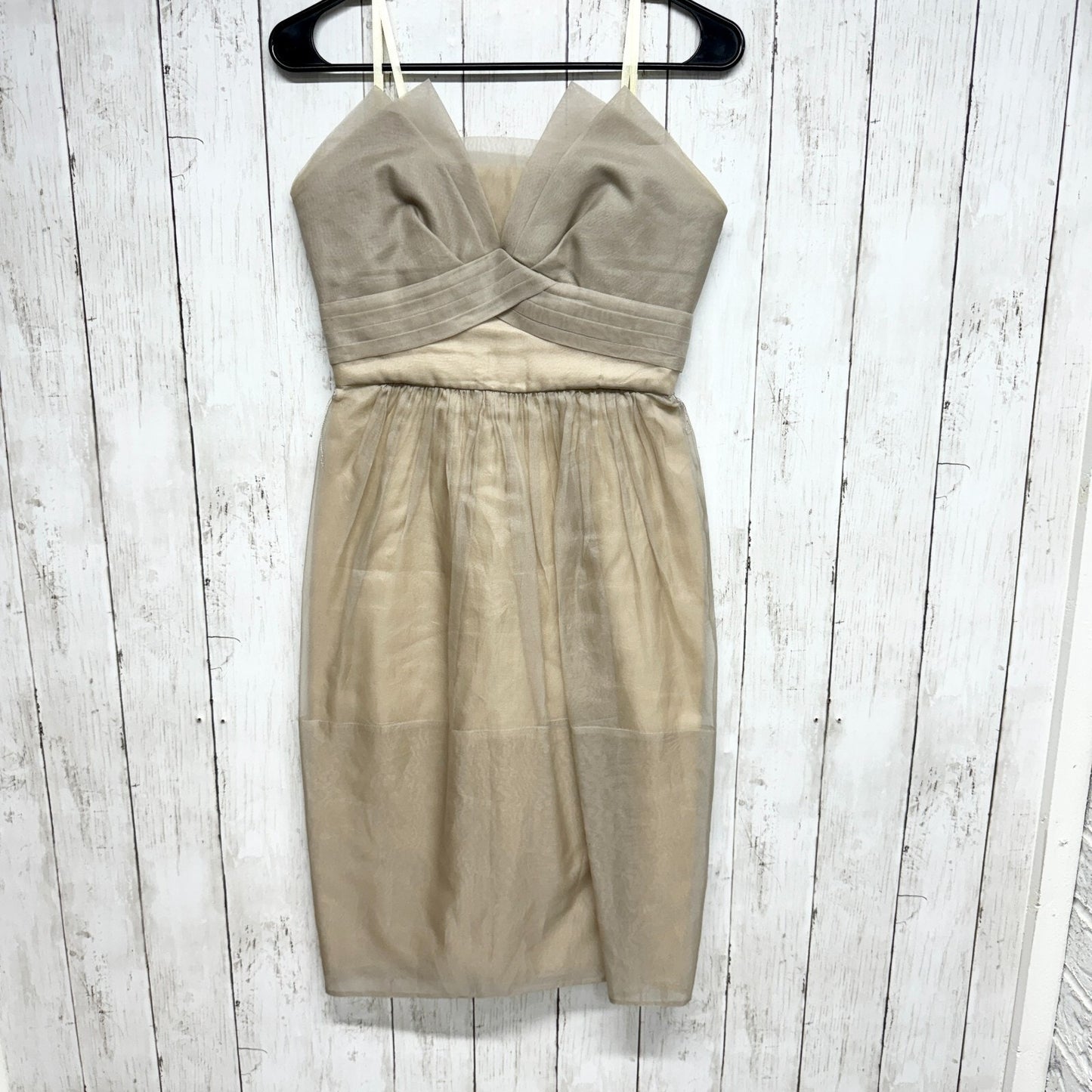 Bcbg Maxazria Runway Dress Women Size 2 Mini Cream Corset Evening Grey Cream