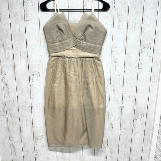 Bcbg Maxazria Runway Dress Women Size 2 Mini Cream Corset Evening Grey Cream