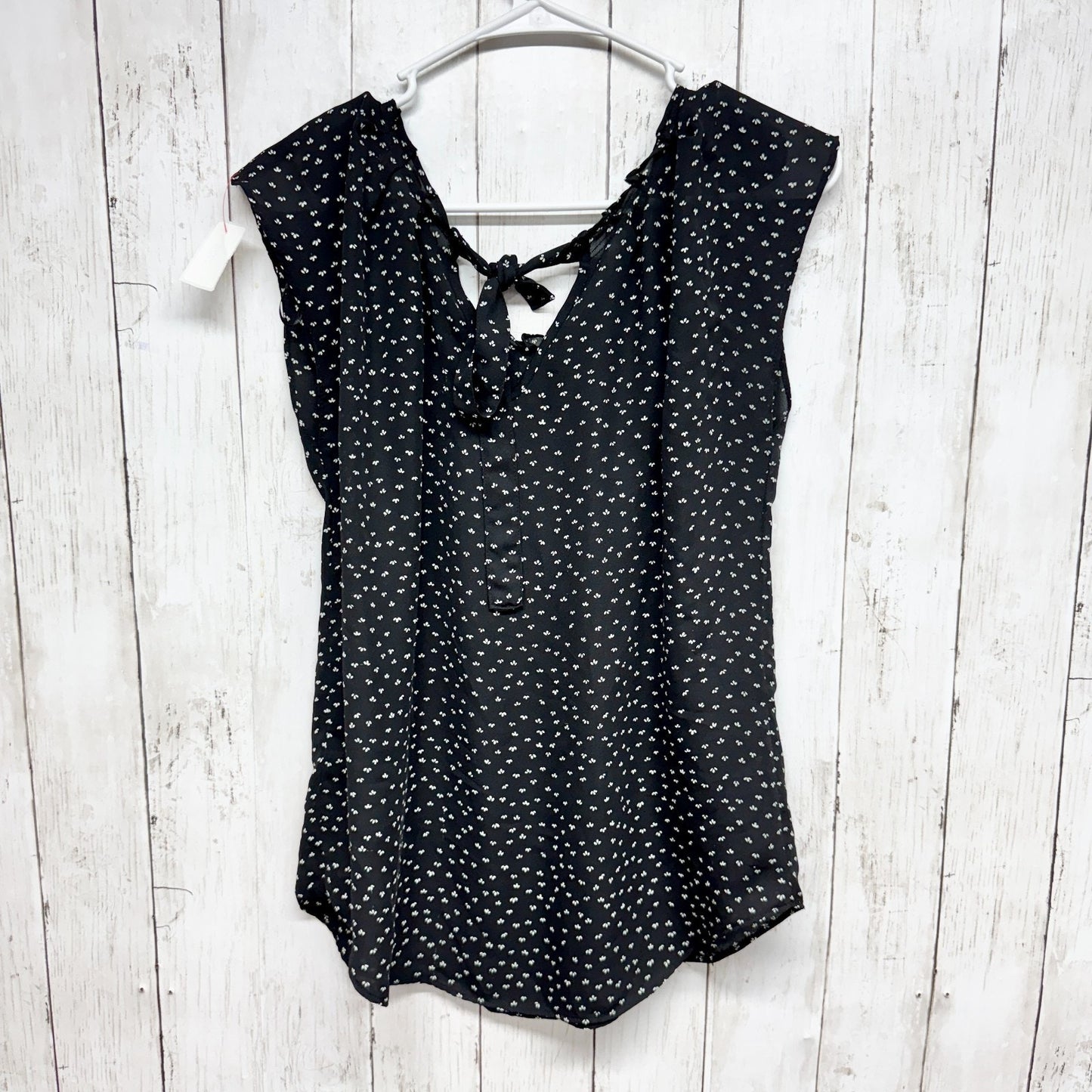 Lauren Conrad Top Women Size Medium Black White Boat Neck Short Sleeve Blouse