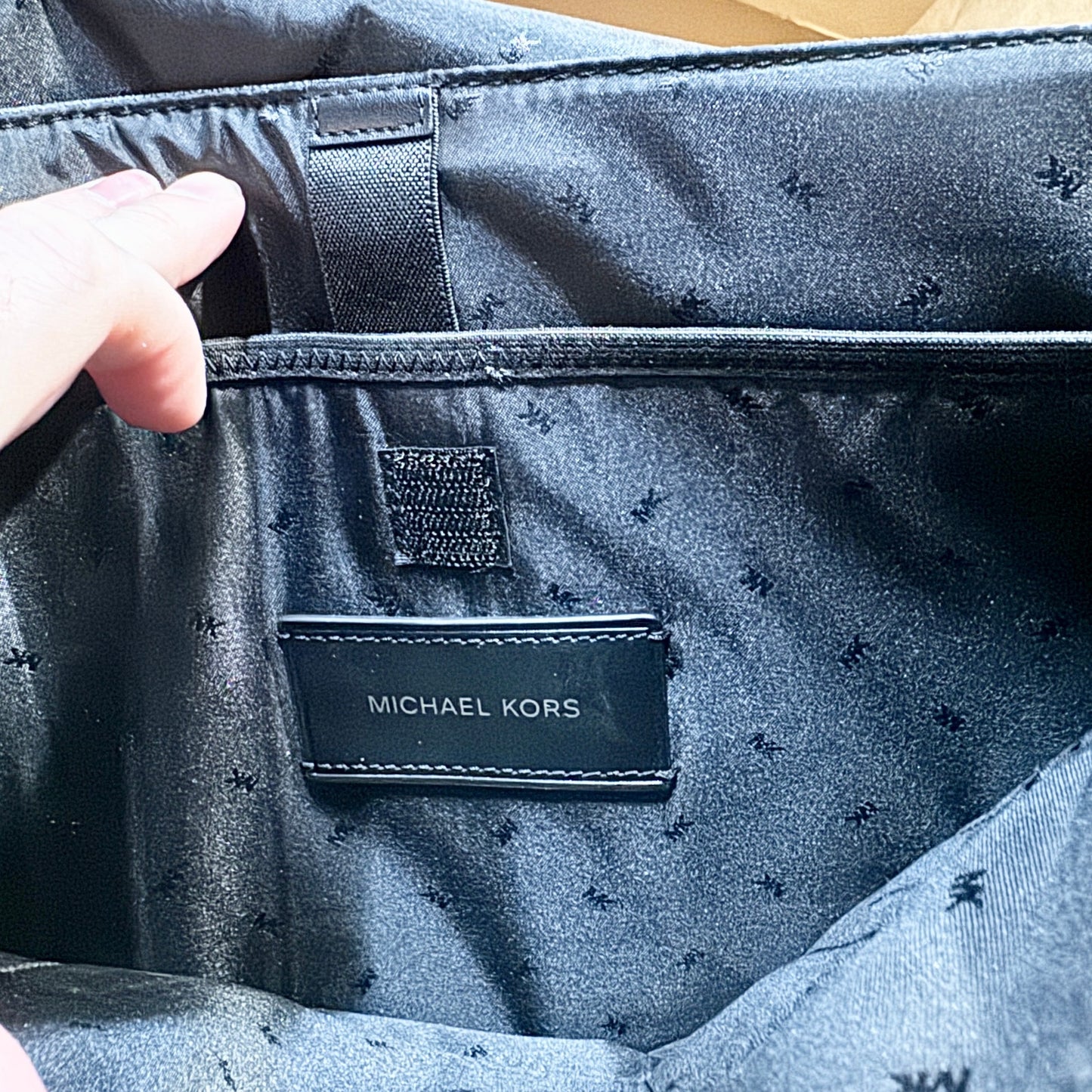 Michael Kors Men’s Cooper All Over Print Book Bag Messenger Bag In Black