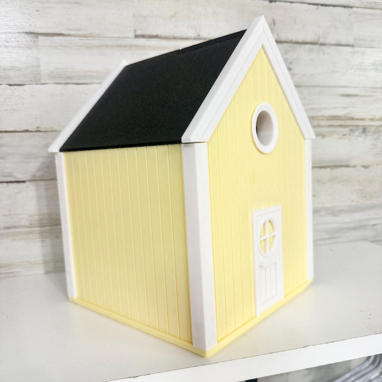 Handmade Custom Yellow Birdhouse – 3D Printed Garden Decor, Unique Outdoor Gift, Eco-Friendly Design for Porch or Backyard Charm