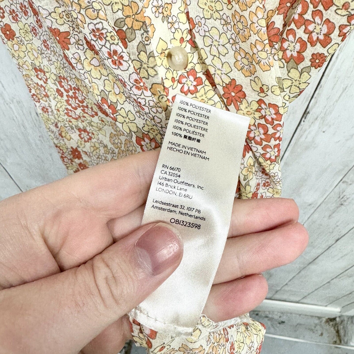 Free People Dress Women S Bonnie Mini Tea Combo Puff Sleeve Button Down Cottage