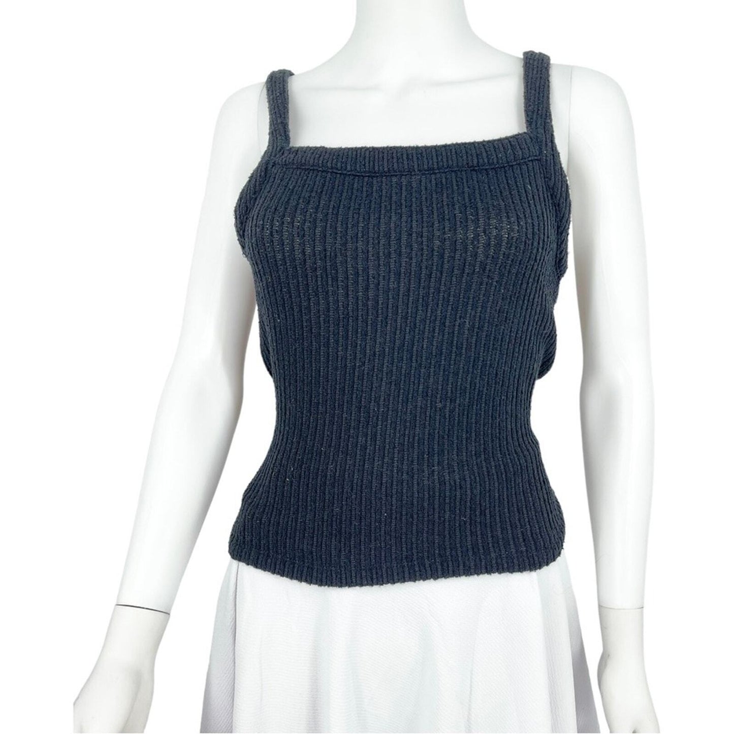 MADEWELL Tank Top Women Size Small Bow Black Accent Wool Sweater Knit