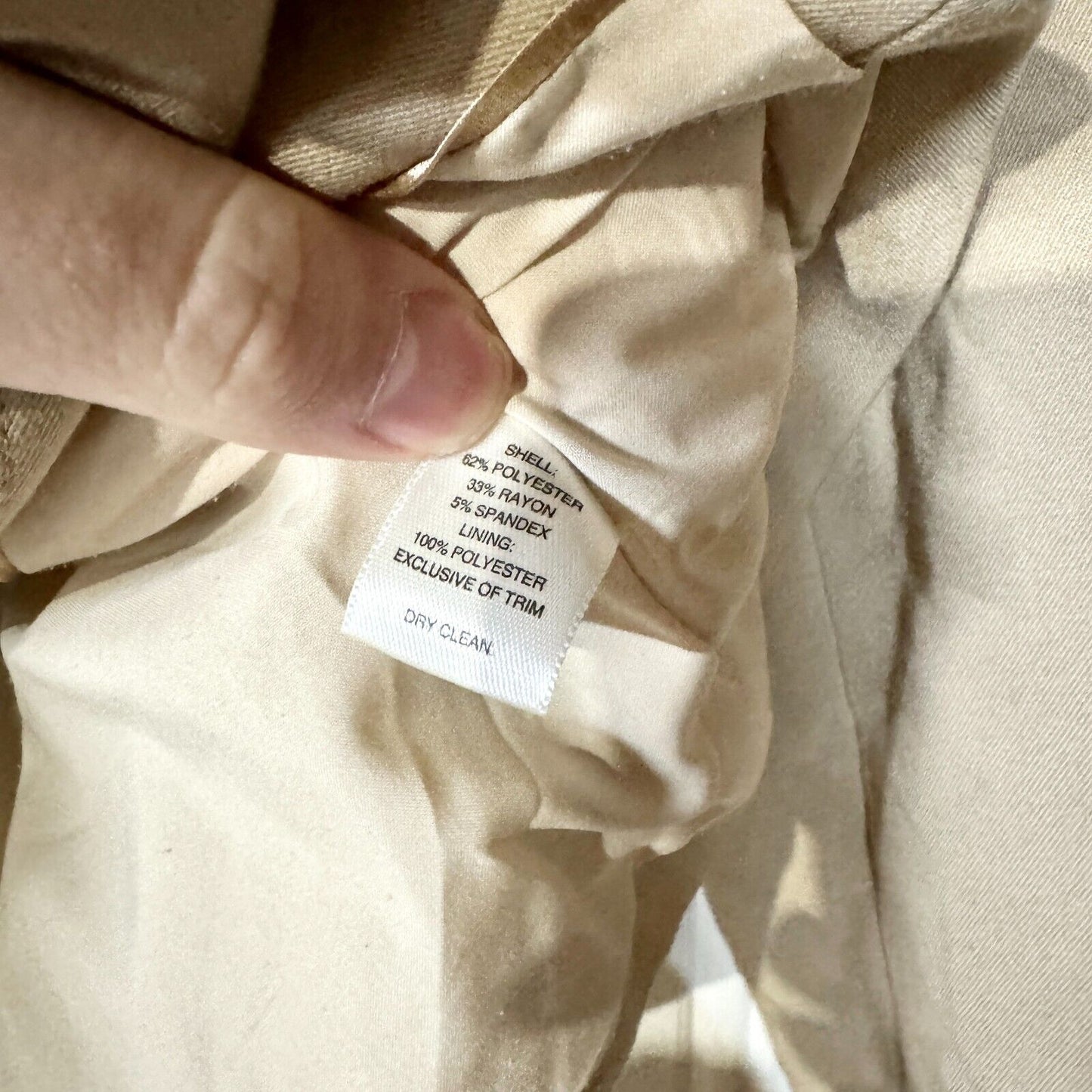 White House Black Market Blazer Tan Single Breasted Double Collared Size 8