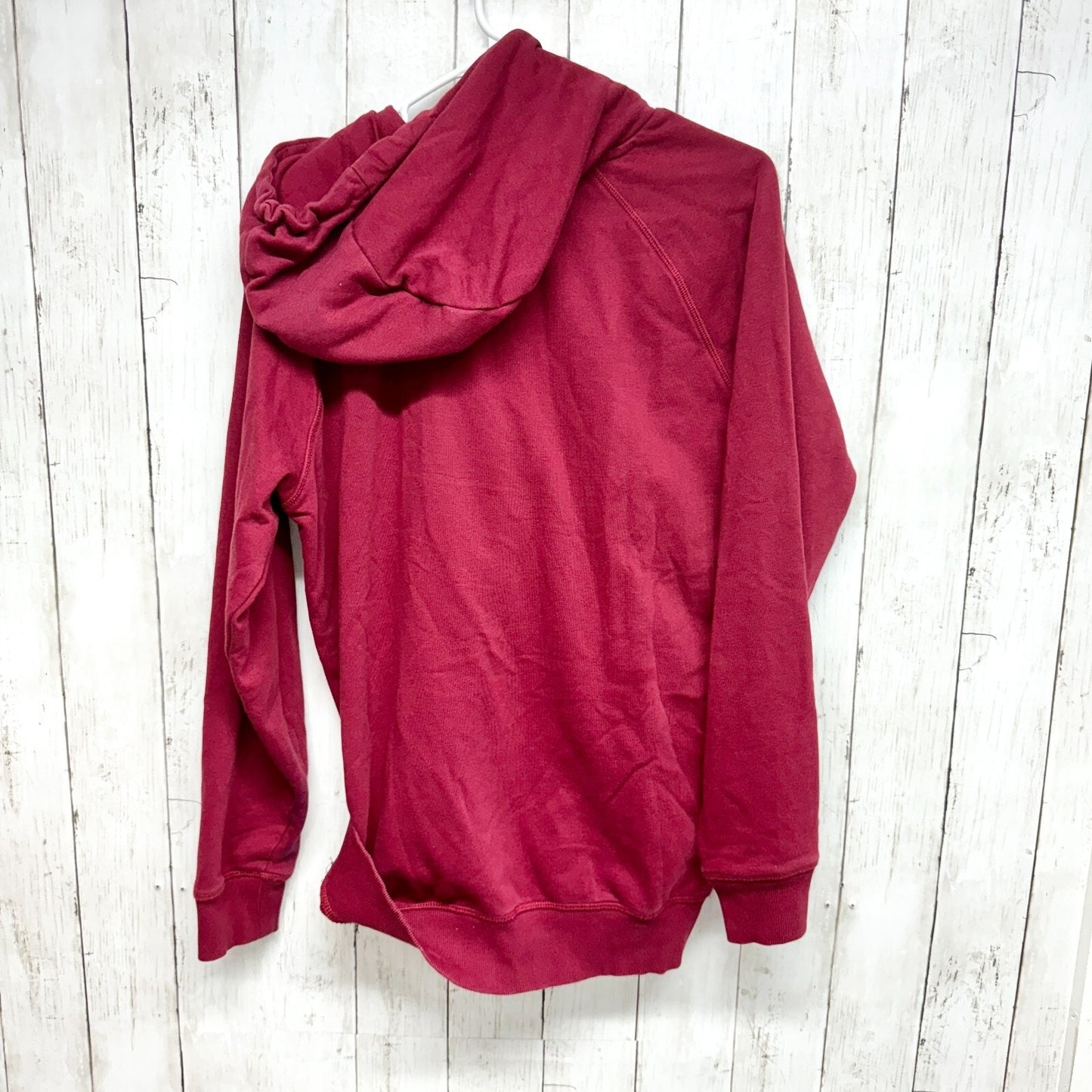 GYMSHARK Hoodie Men Size M Long Sleeve Burgundy Graphic Logo Cotton Athletic