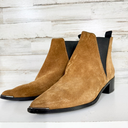 Acne Studios Boot Women Size 37 Jensen Metal-Tip Point Toe Suede Western Booties