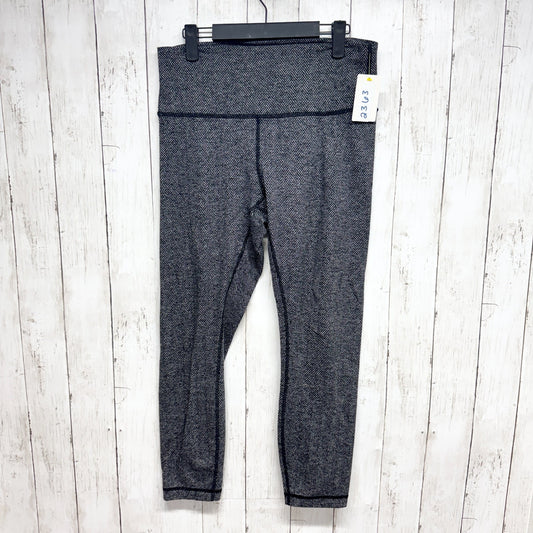 Lululemon Pants Women Size 10 Wunder Crop Black Gray Heathered Leggings Athletic