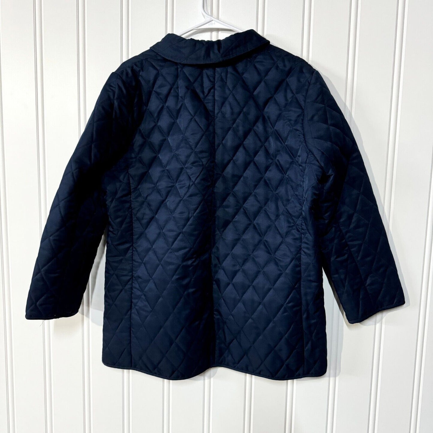 Steve & Barry's Jacket Women Size M Navy Quilted Button Down Collared Pocket