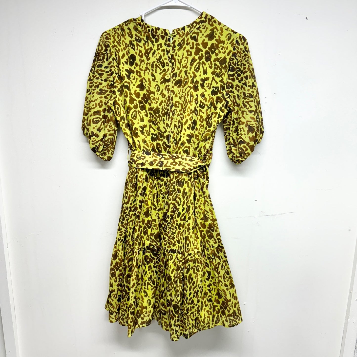 PINKO Women Belted Button Down Belted Leopard Print Mini Dress Size 4