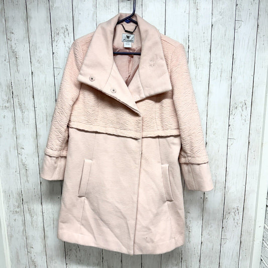Worthington Jacket Women Size L Double Pocket Snap Button Pink Textured Cotton