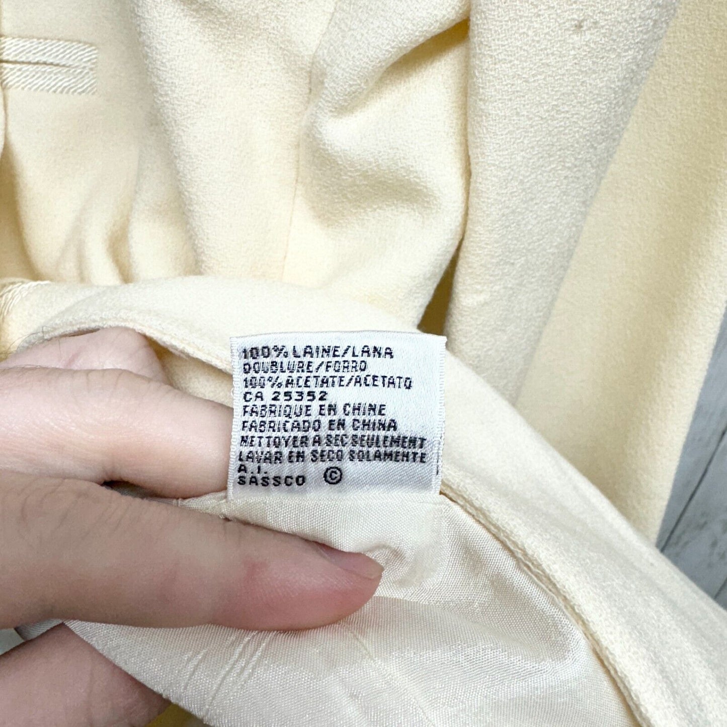 Kasper for A.S.L. Jacket Women Size 8 Ivory Button Down 100% Wool Double Pocket