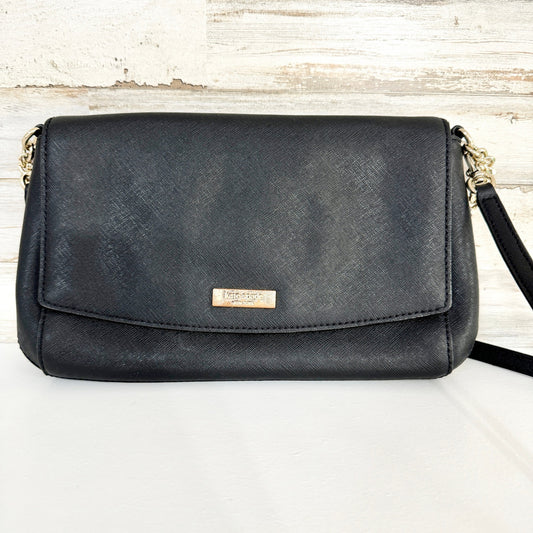 Kate Spade Black Leather Crossbody Hand Bag Chain Handle & Adjustable Strap