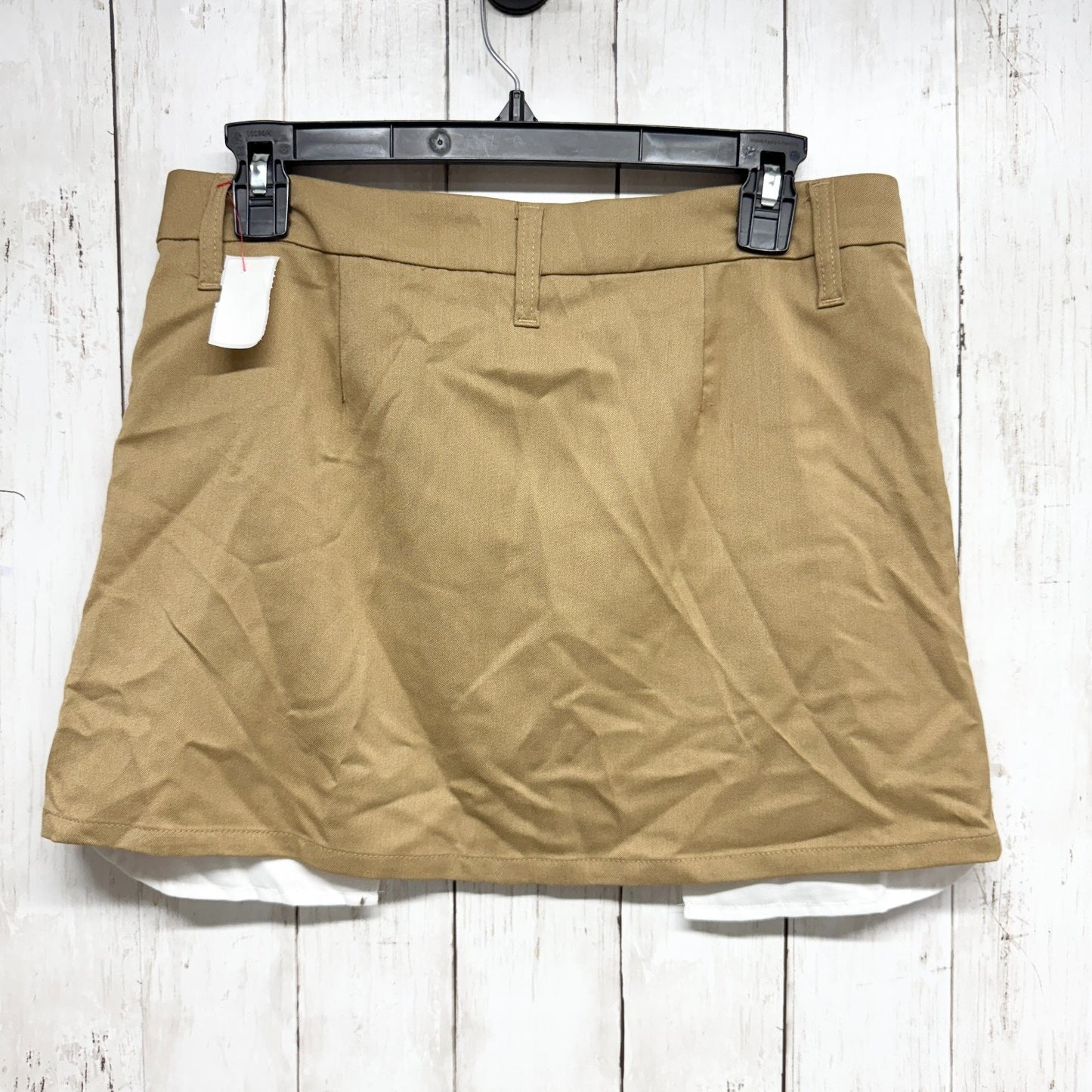 H&M Divided Skirt Women Size Small Tan Linen Mini Pockets Business Preppy