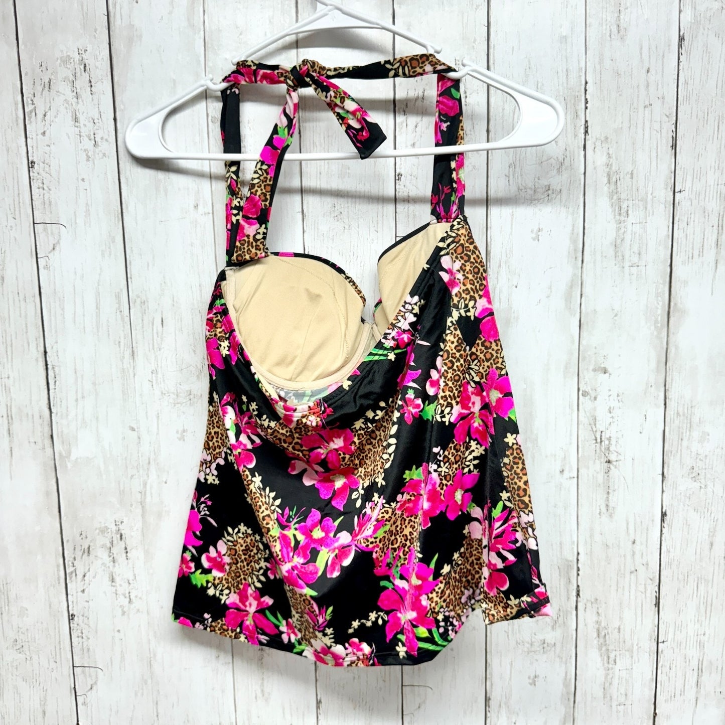 Victoria’s Secret Swim Women Size 36B Neon Animal Designed Floral Halter Top
