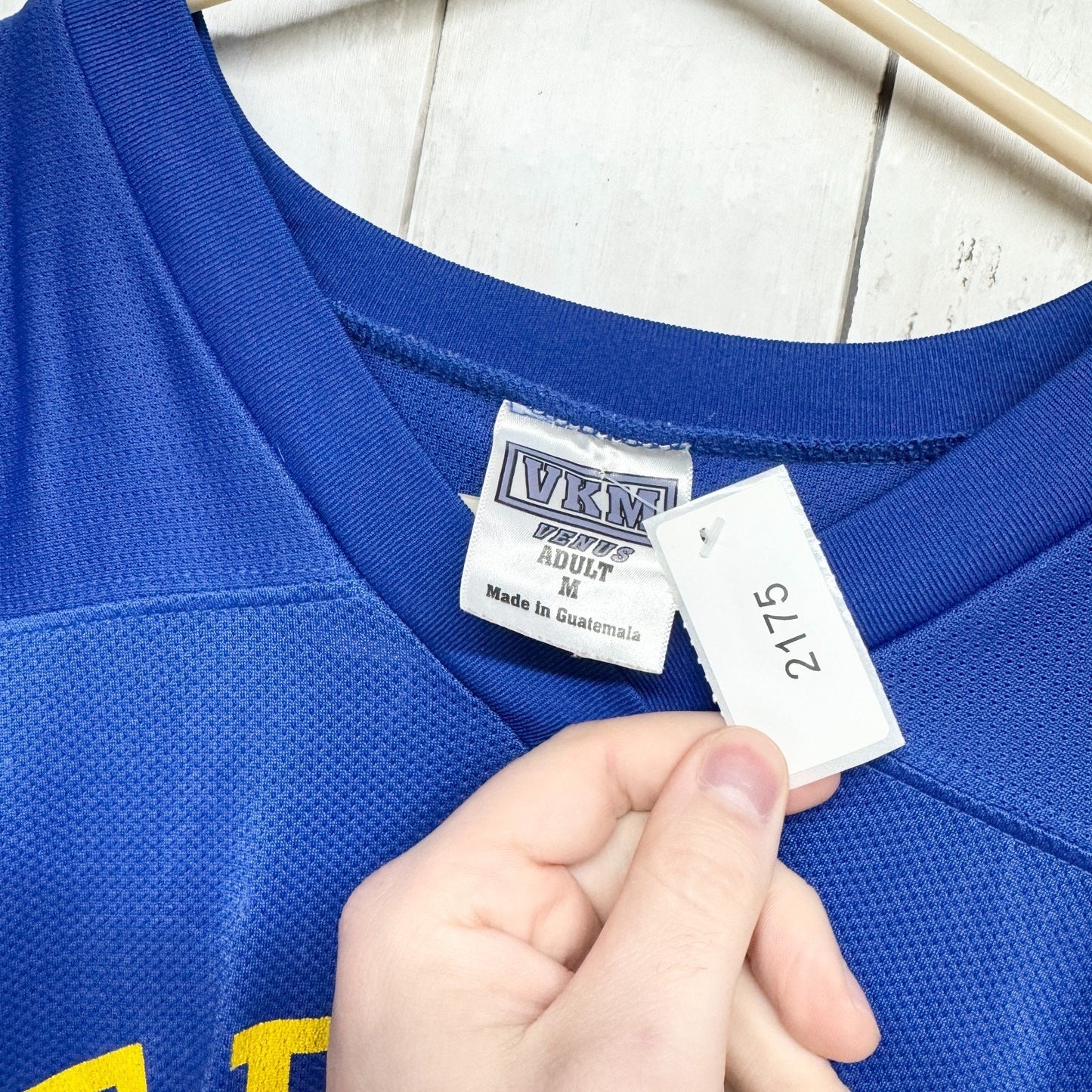 VKM Venus Top Unisex Size Medium T-Burg Raiders Short Sleeve Jersey Blue Yellow