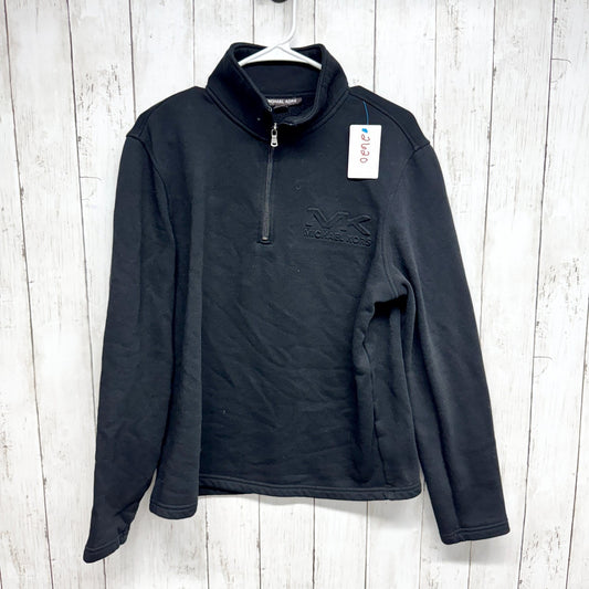 Michael Kors Sweater Men Size Medium Black Mock Neck Quarter Zip Long Sleeve