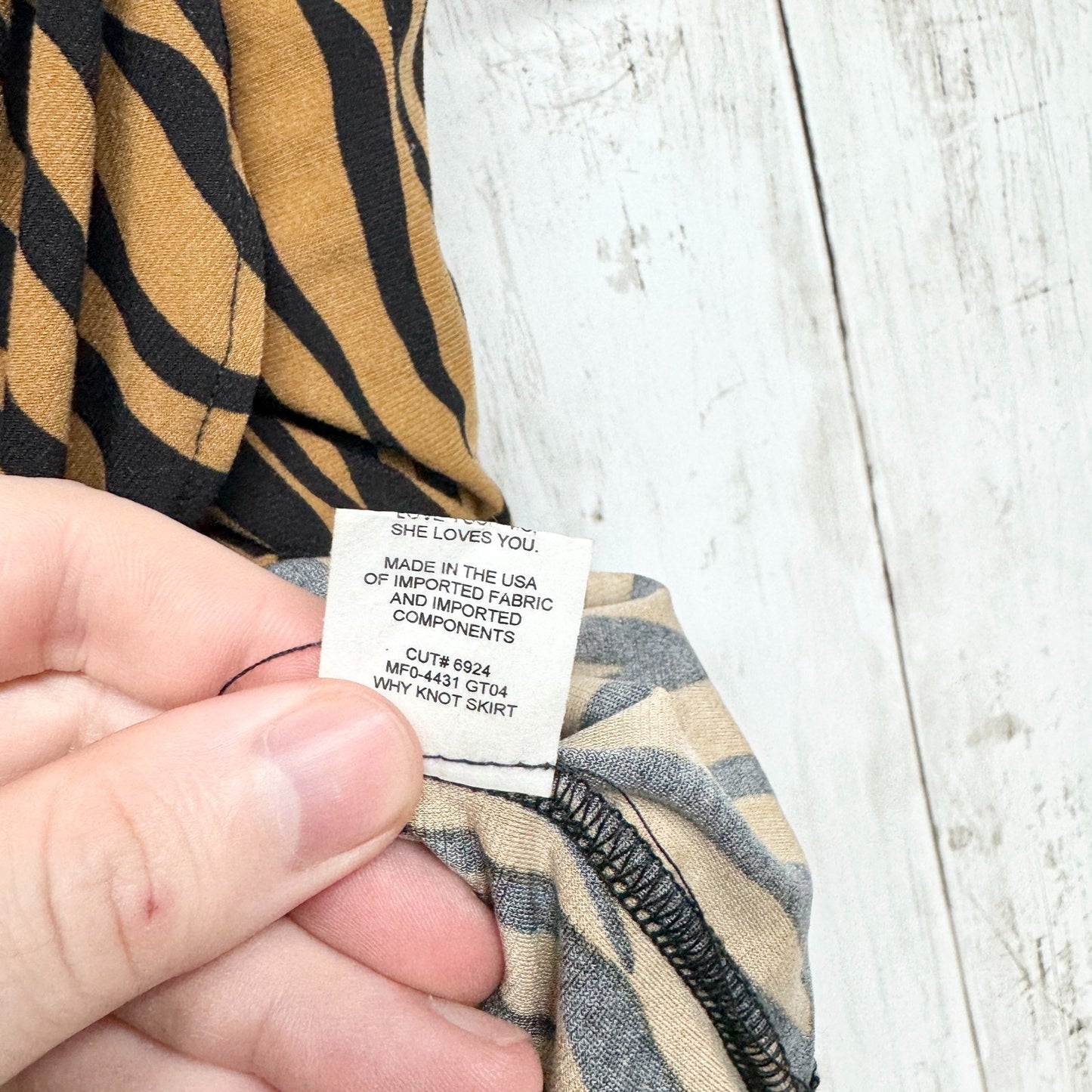 Show Me Your Mumu Skirt Women Medium Why Knot Taupe Tiger Mini Pull On Animal