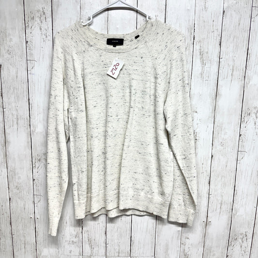 Vince Sweater Women Size Medium Wool Crewneck Long Sleeve Blouse Cream Preppy