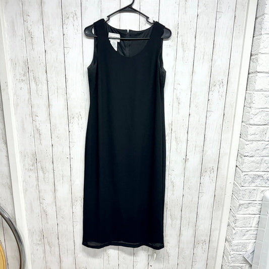 VTG Karen Stevens Dress Women Size Medium Sleeveless Mini Black Swoop Neck
