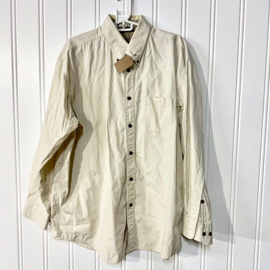 Orvis Ivory Casual Dress Shirt Outdoor Fishing Button Down Size XL