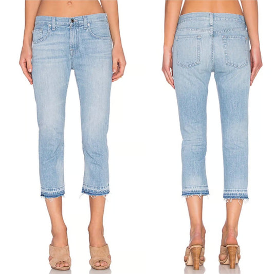 7 FOR ALL MANKIND women the cropped relaxed distressed skinny jean size 26