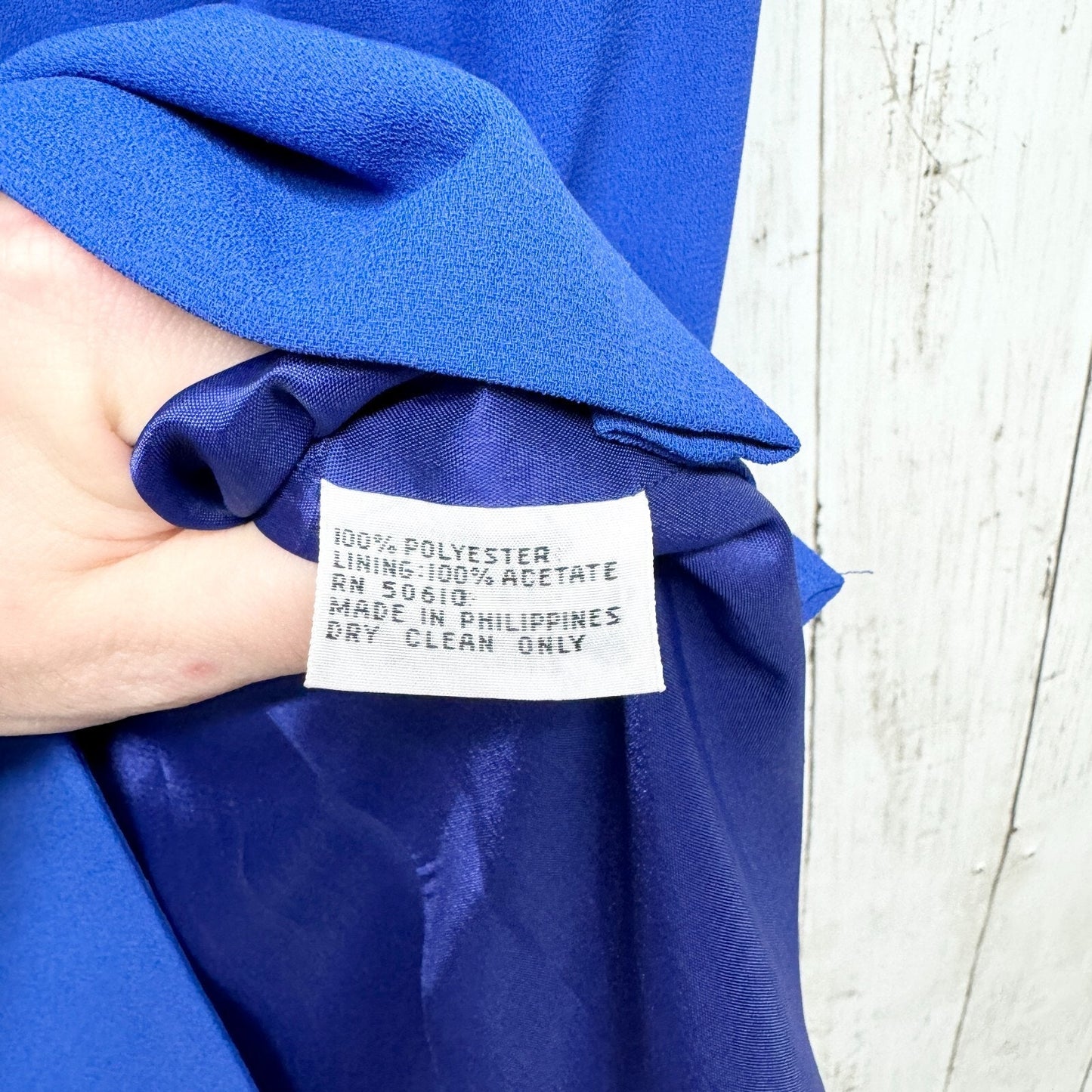KIM ROGERS Blazer Women Size 14P Button Down Royal Blue Long Sleeve Suit Jacket