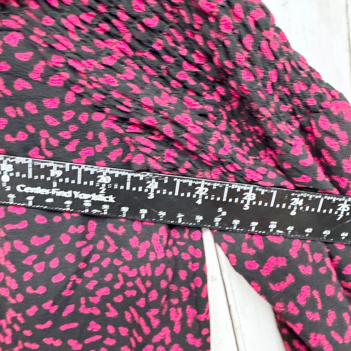 Michael Kors Top Women Sz Small Leopard Purple Print Long Sleeve Smocked Blouse