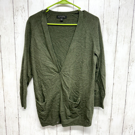 Banana Republic Sweater Women Size S Italian Yarn Green Long Sleeve Cardigan