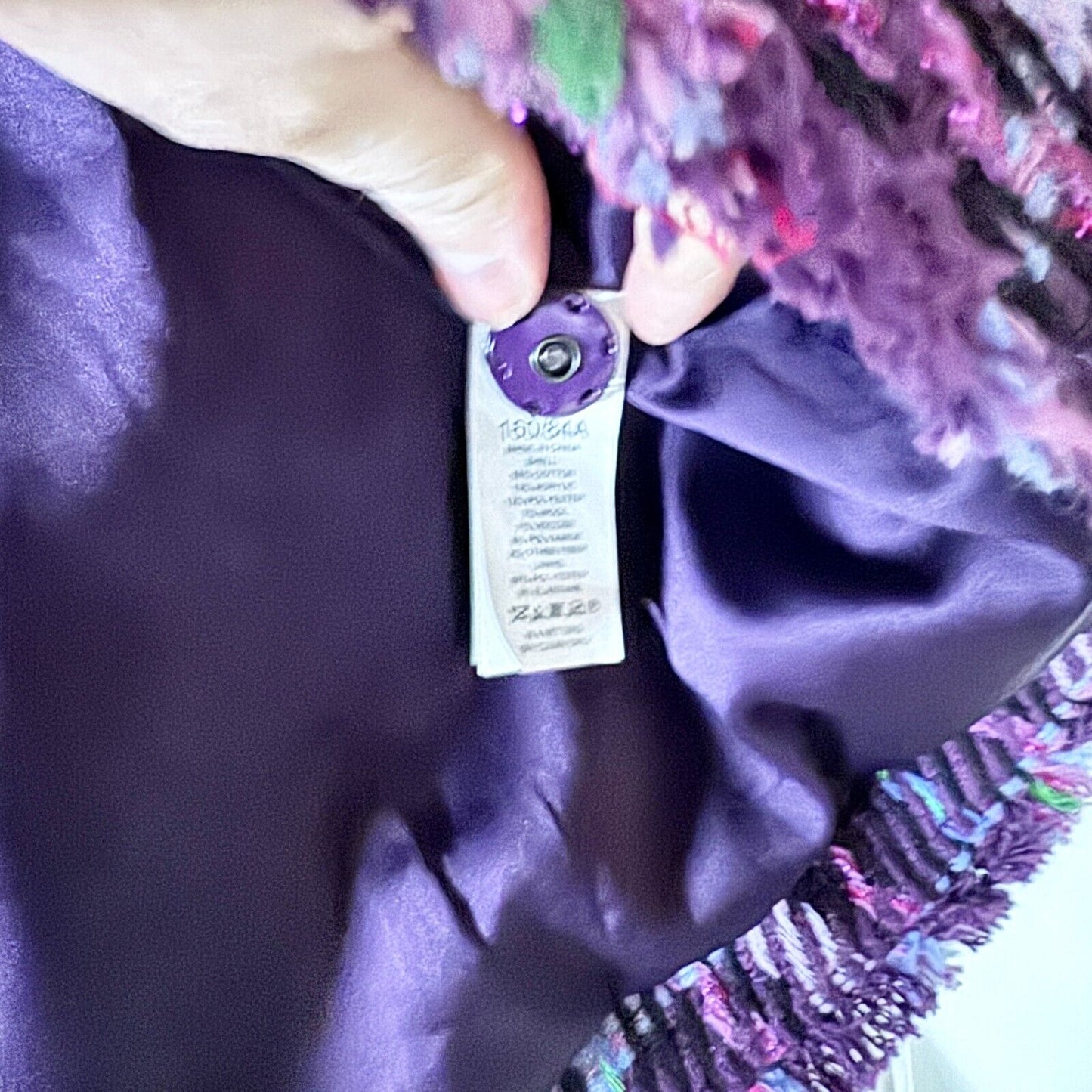 KATE SPADE Coat Women Size 2 Plaid Button Down Tweed Overcoat Plum Long Sleeve