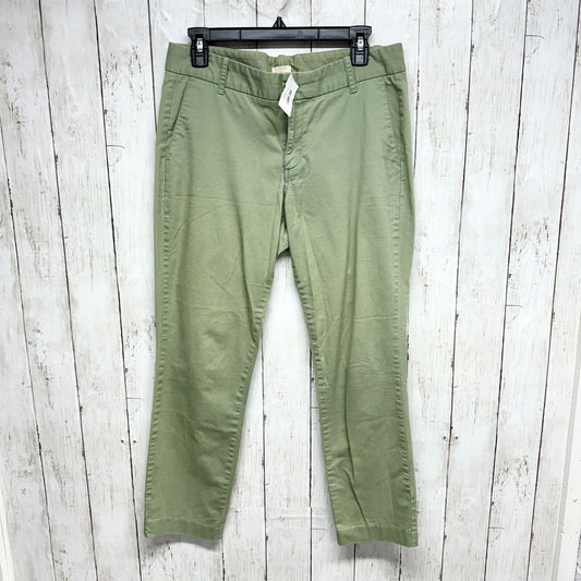 J CREW Pants Stretch Women's Size 8 Frankie Mid Rise Slit Pocket Slim Army Green