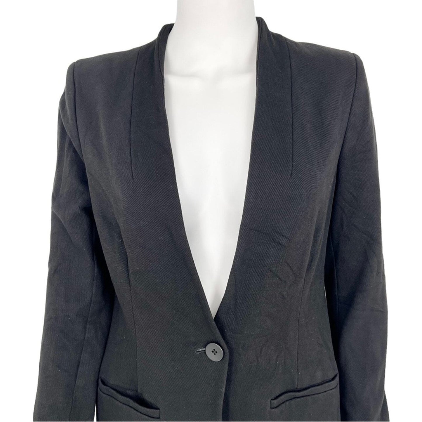MADEWELL Blazer Suit Women Size 8 Deep V Neck Single Button Black Business