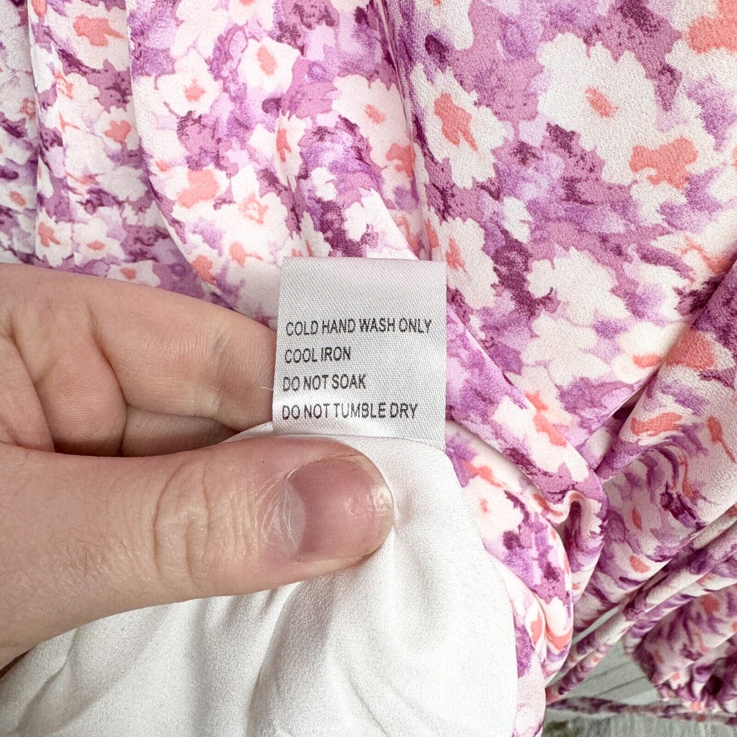 PETALS + PUP Dress Women Size 2 Paige Purple Mini Flared Sleeve Floral Fit Flare