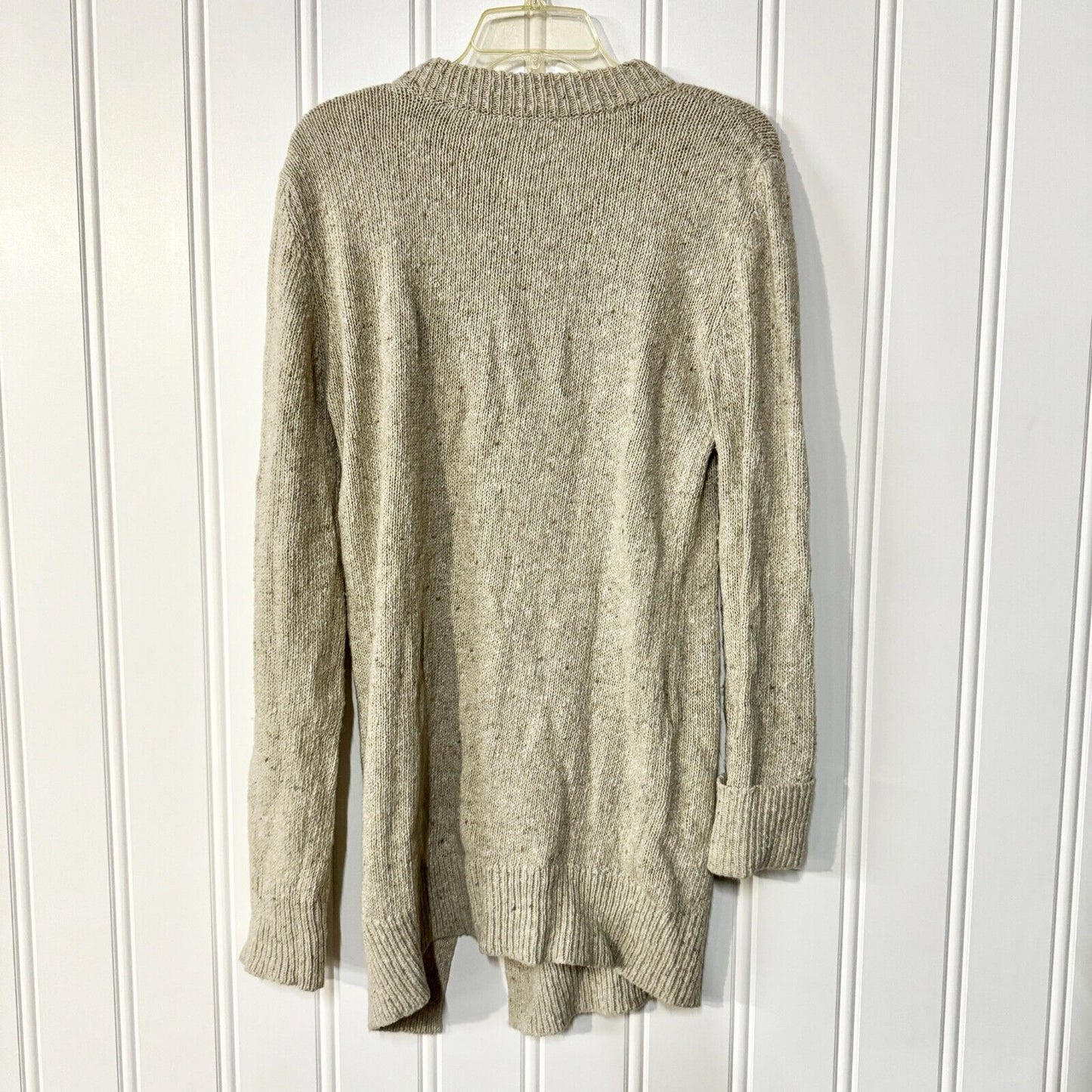 ZARA Dress Women Size L Cable Knit Crewneck Long Sleeve Slit Front Italian yarn