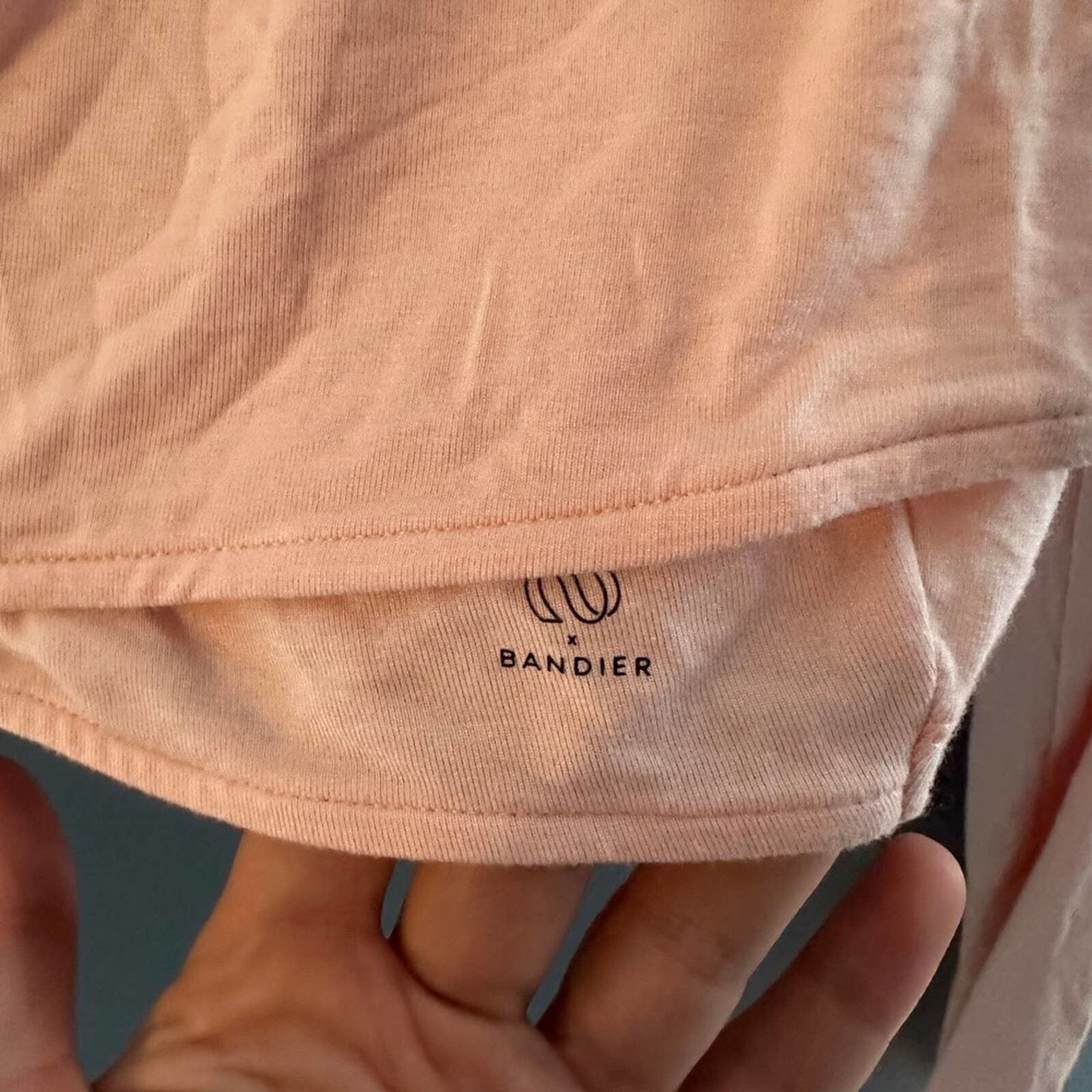 BANDIER X SOMETHING NAVY Top Women Size 2XL Cropped Crossover Pale Blush Pink