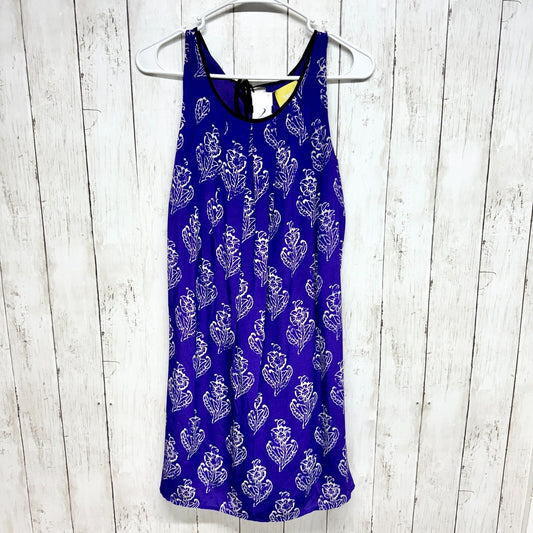 Maeve Dress Women's Size XS Silk Purple Floral Petal Stamp Shift Pleated Pockets