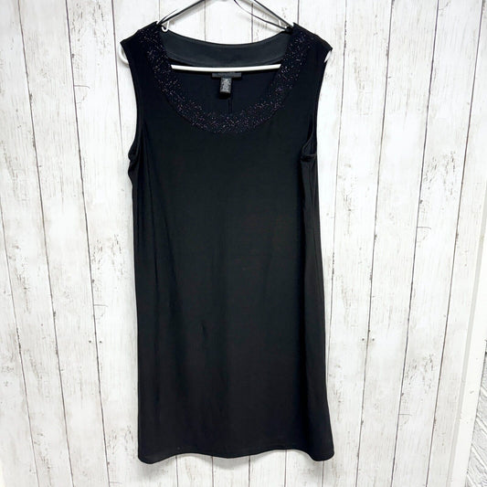 R&M RICHARDS Dress Women Size 12 Solid Black Sleeveless Polyester Casual Summer