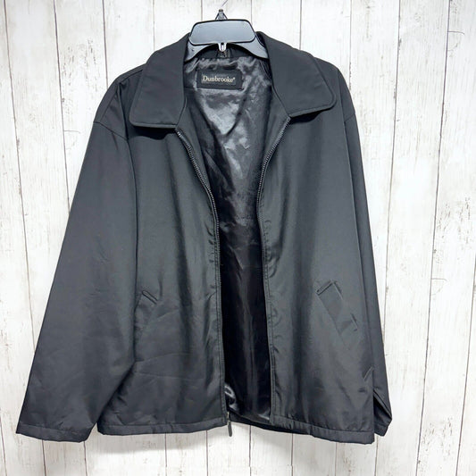 DUNBROOKE Jacket Mens Size M Black Full zip High Collar VTG Windbreaker Rain