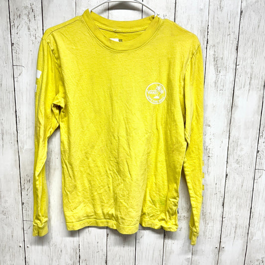 VANS Top Women Size Small Cotton Crewneck Graphic Long Sleeve Yellow Graphic