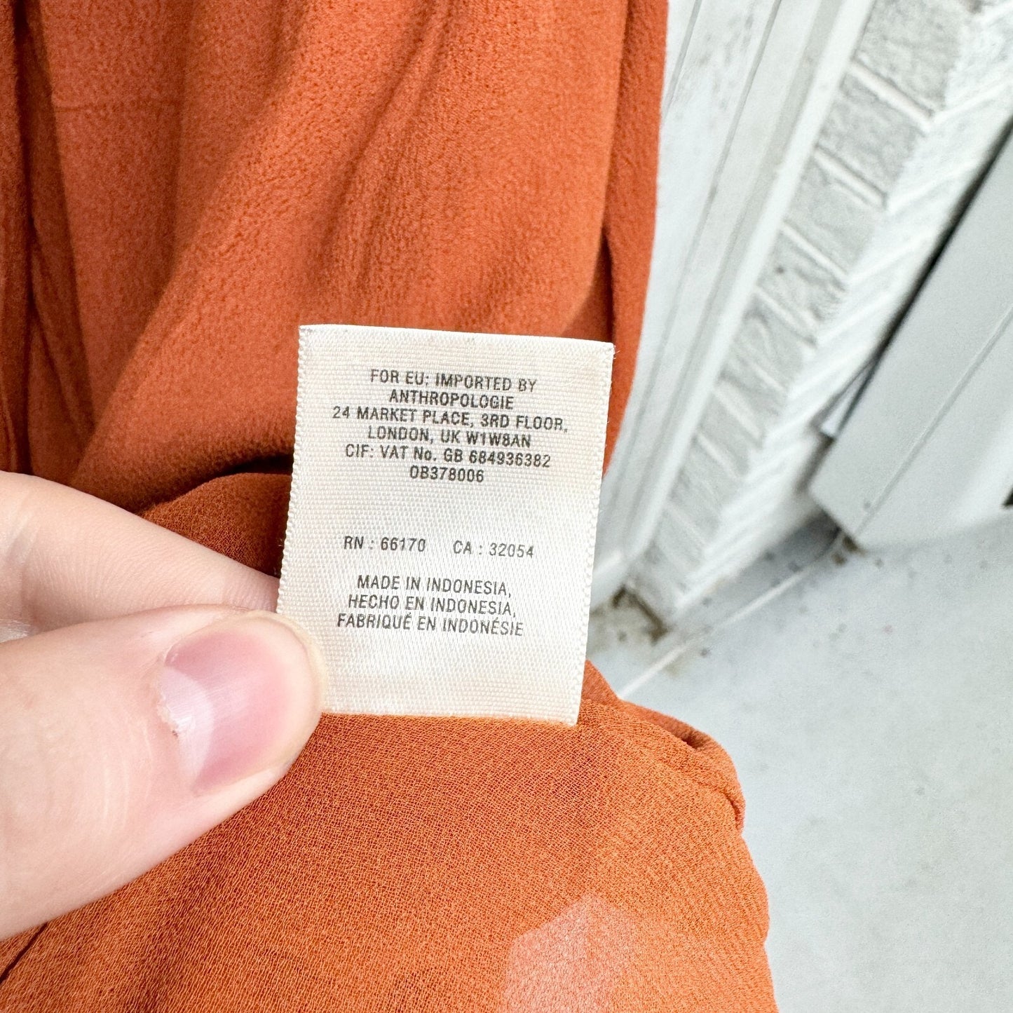 ANTHROPOLOGIE MAEVE Dress Women Size L Burnt Orange Cap Sleeve Mini Cross Over