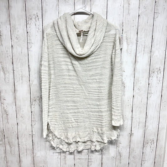 Free People Sweater Women Size Small Ivory Cowl Neck Long Sleeve Blouse Boho