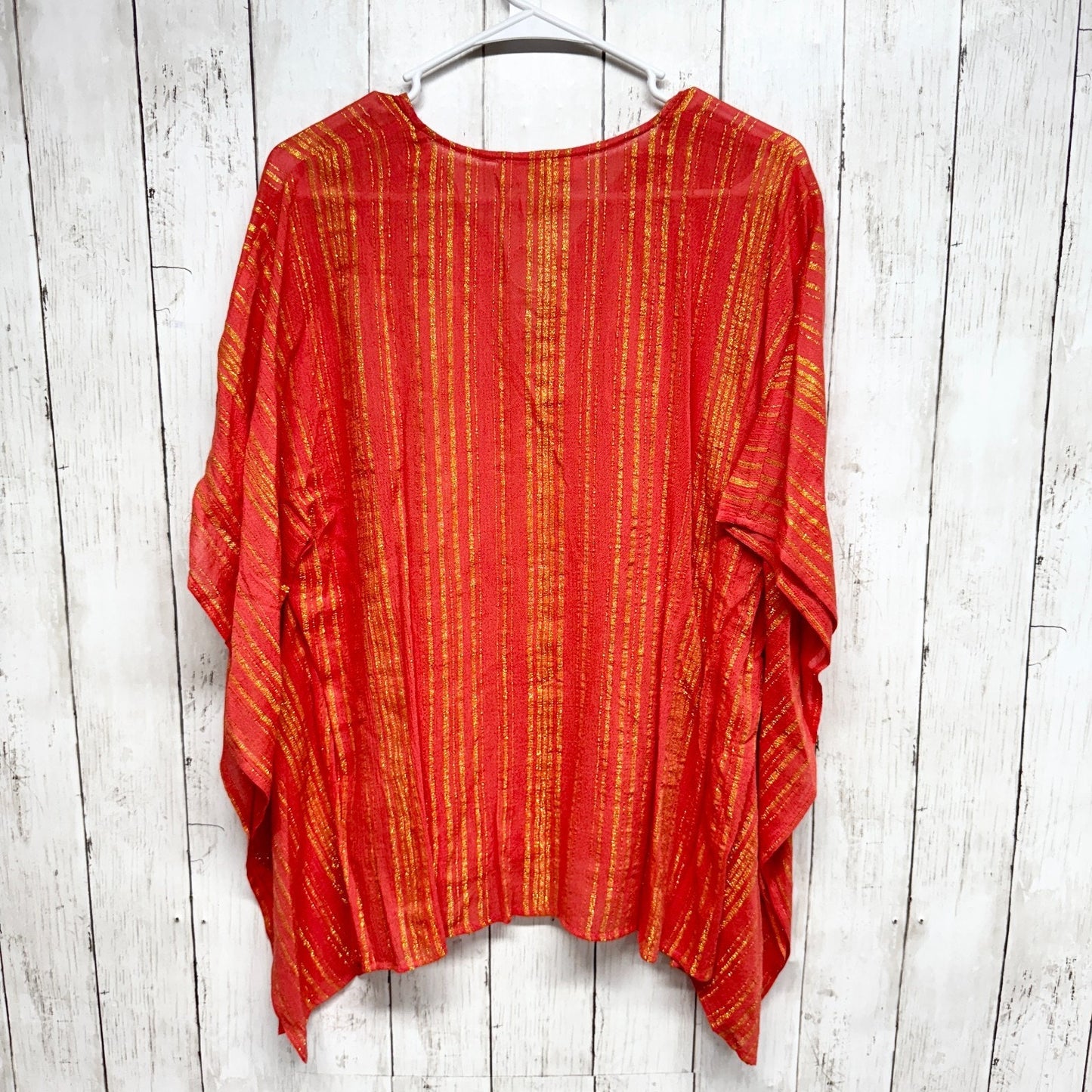 Michael Michael Kors Top Women Size Small Red Metallic Kimono Swim Coverup NWT