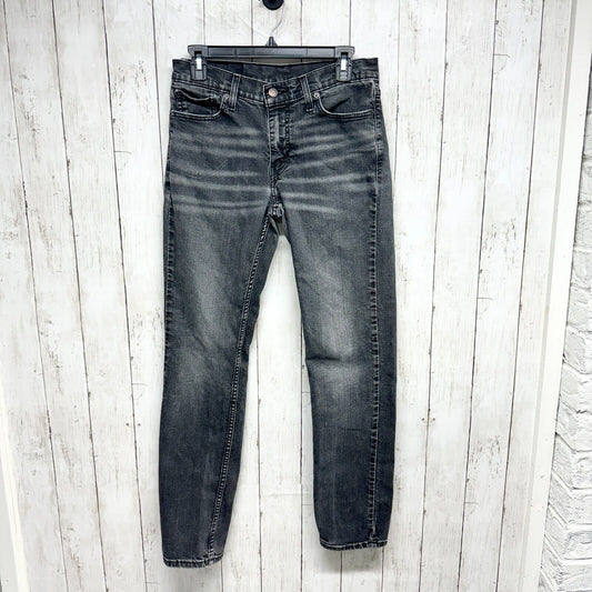 LEVIS Jeans Men Size 32 X 30 Black Denim Acid Washed Solid Slim Fit Cotton