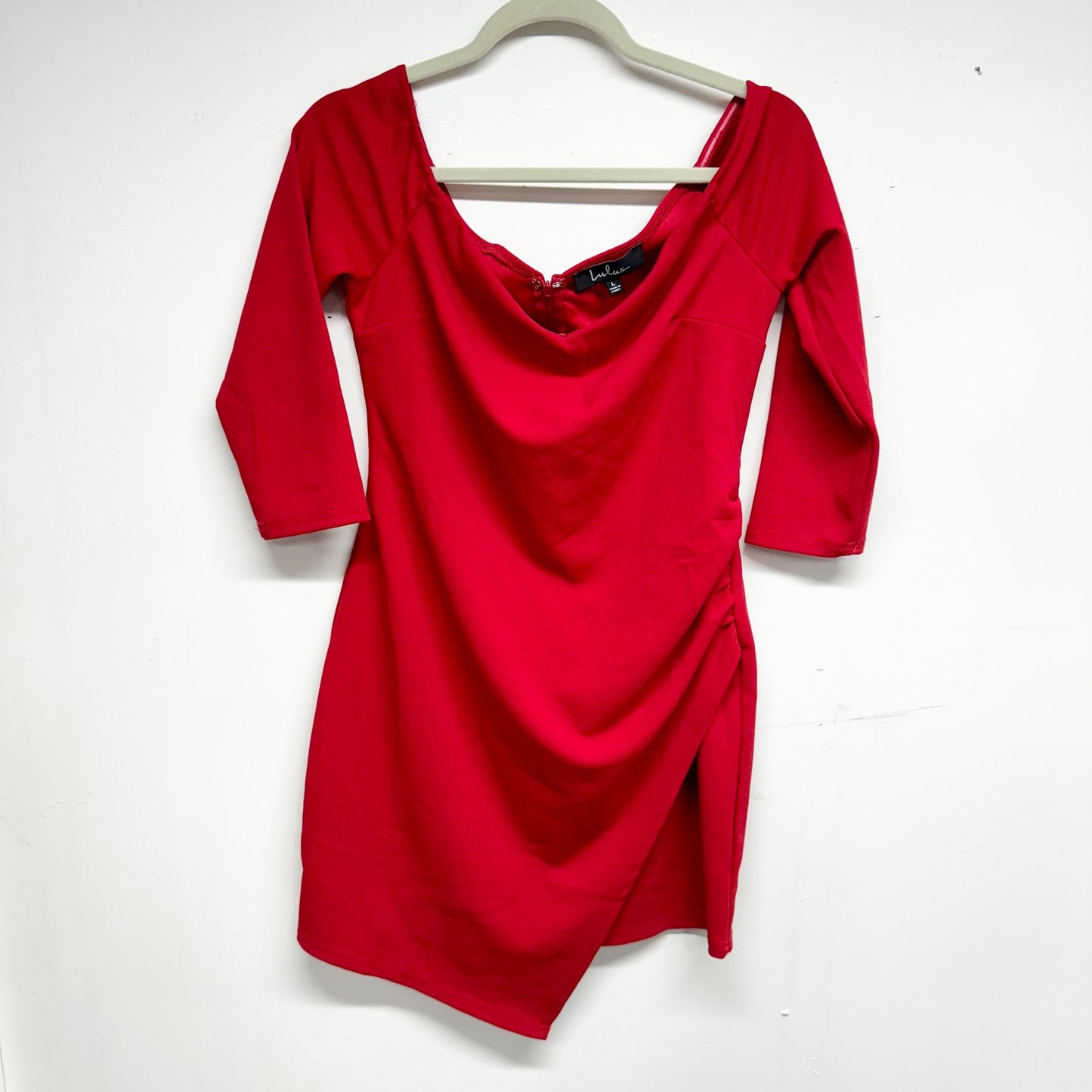 Lulu's Women Baby Be Mine Red Off-the-Shoulder Bodycon Dress Large