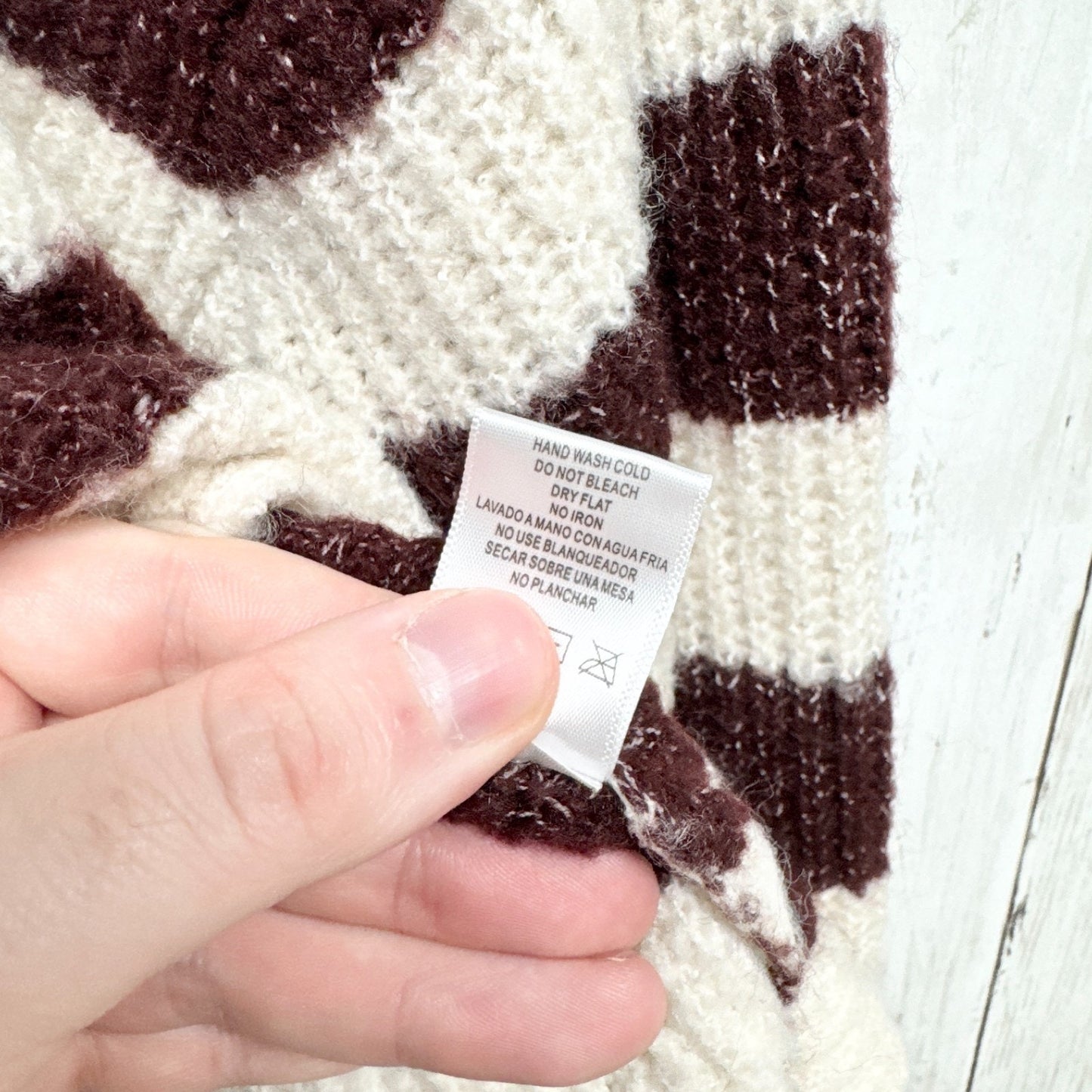 Love Tree Sweater Women Size Medium Stripe Round Neck Long Sleeve Blouse Casual