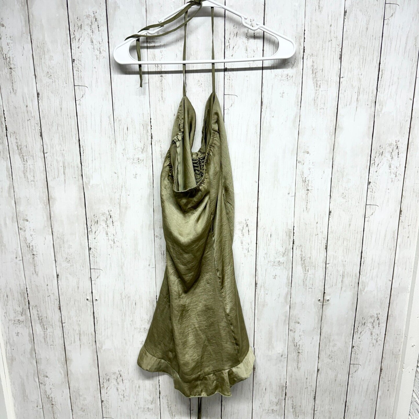 Princess Polly Dress Women Sz 6 Jada Mini Halter Neck Strapless Green Ruffled