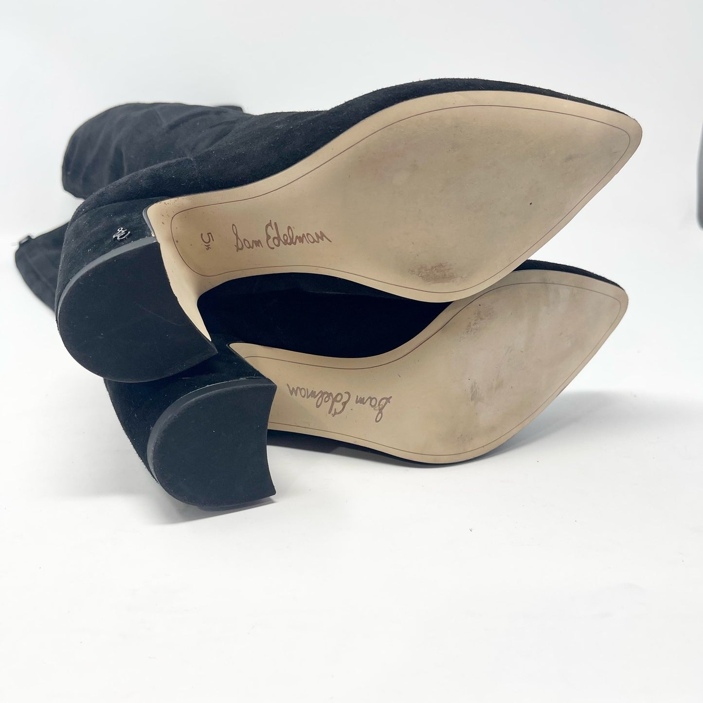 Sam Edelman Women's Sulema Knee High Black Business Suede Boots Size 5.5