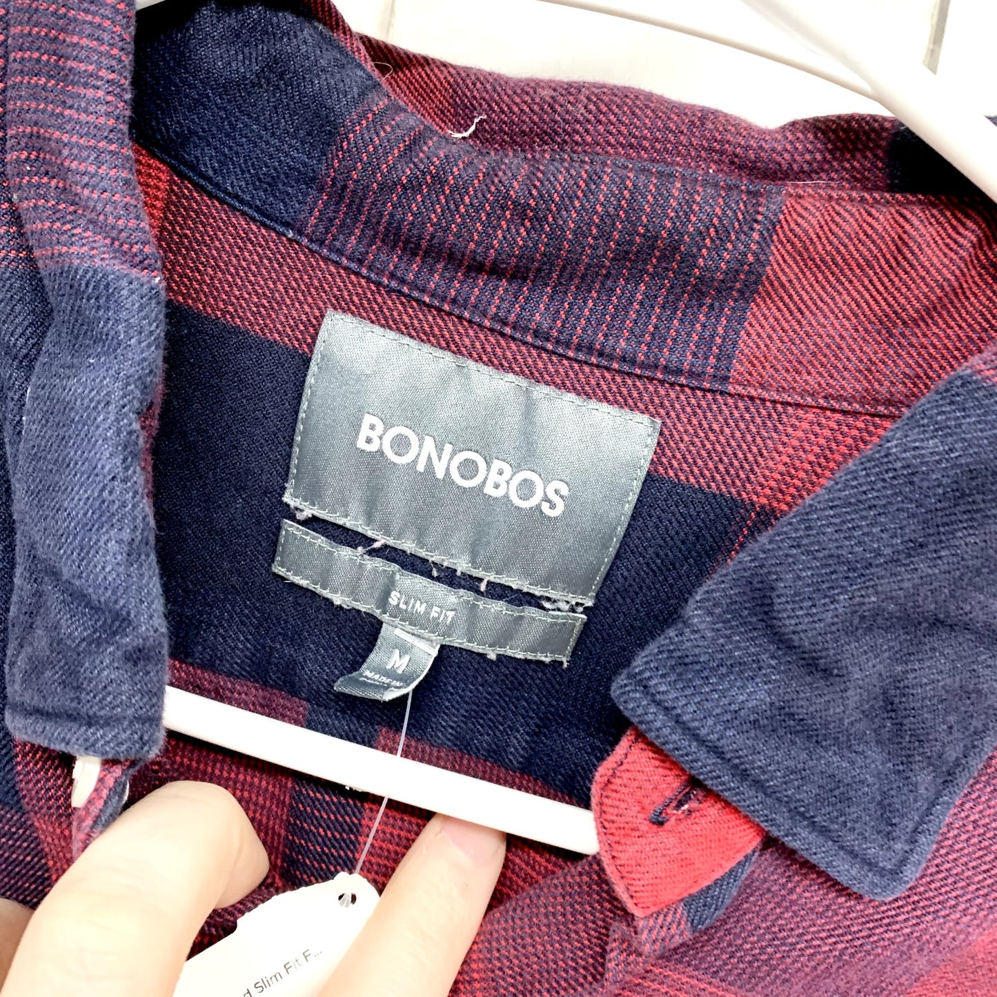 Bonobos Flannel Shirt Men's M Slim Fit Preppy Lightweight 100% Cotton Autumn