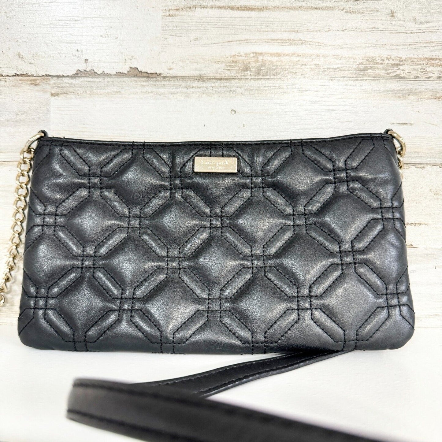 Kate Spade Presley Astor Court Black Quilted Leather Crossbody Bag